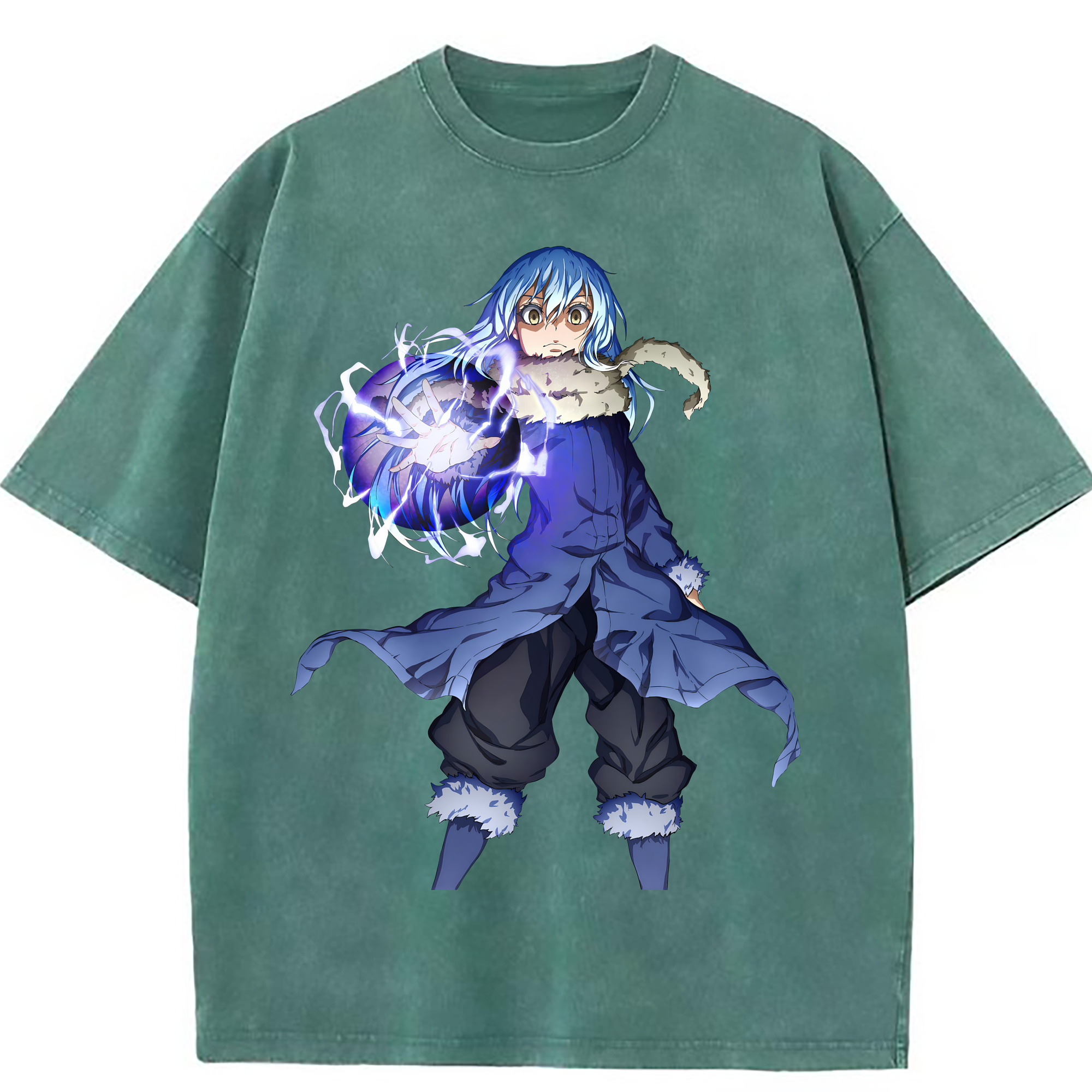 （画像用） 転スラ Regarding Reincarnated to Slime 綿100% ヴィンテージ風 半袖Tシャツ（フロントプリント）